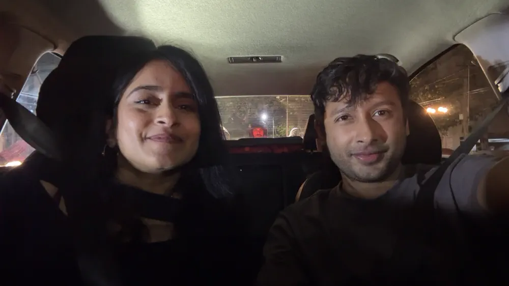 Night car selfie